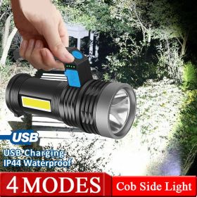 Rechargeable LED Flashlight USB Searchlight Spotlight Portable Super Bright Handheld Flashlight