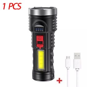 Powerful 4 Modes Multi-function Rechargeable Flashlight Outdoor COB Torch Lamp (Quantity: 1 pc)