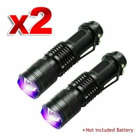 3Modes Mini Portable UV Ultra Violet LED Flashlight Purple Blacklight Torch Lamp Light (Quantity: 2 pcs)