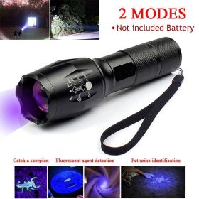 UV Flashlight LED Torch Zoomable Ultra Violet Black White Dual Light Detector (Quantity: 1 pc)